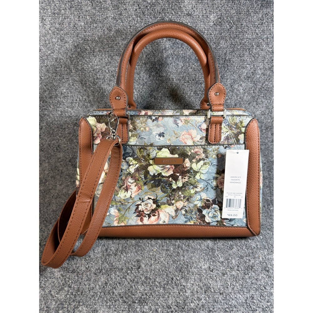 Rosetti Irene Satchel Palace and Garden Floral Cognac Brown Handbag NWT - Picture 2 of 5